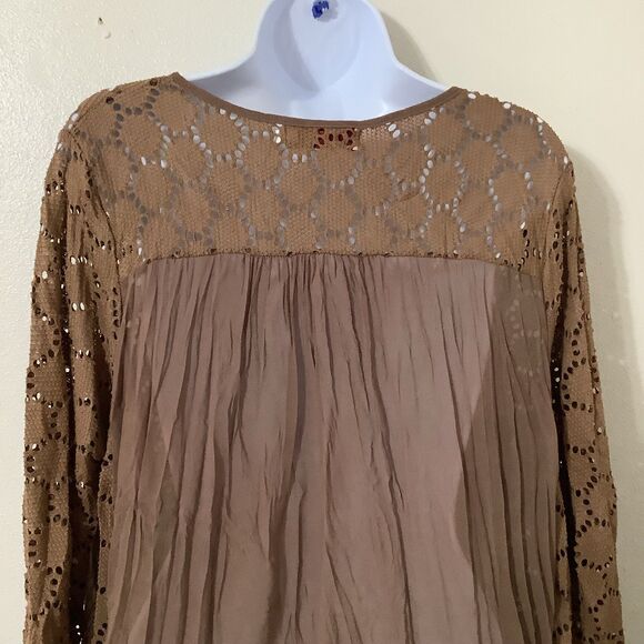 Grace + Emily Lagenlook Forest Fairy Boho Oversized Hippie Crochet Tunic Top L - Picture 5 of 8